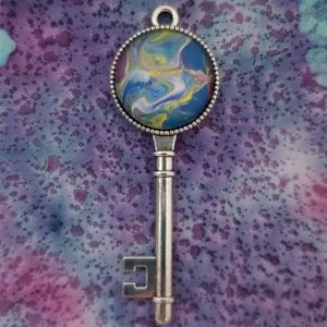 Handmade Clover Key Necklace Pendant